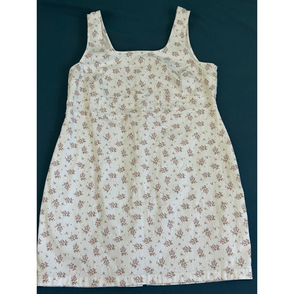 No Boundaries cottage core Dress White Pink Blue denim Square Neck XXXL 21